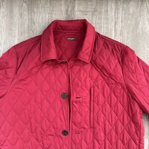LIKE NEW J. McLaughlin Red/Crimson quilted barn jacket- Size Large